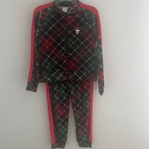 Christmas plaid two piece jumpsuit